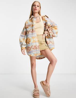 Veste Rayée Délavée Free People Pour Femme - Taille M, Boutons Sarcelle/noir, Style Casual Détressé