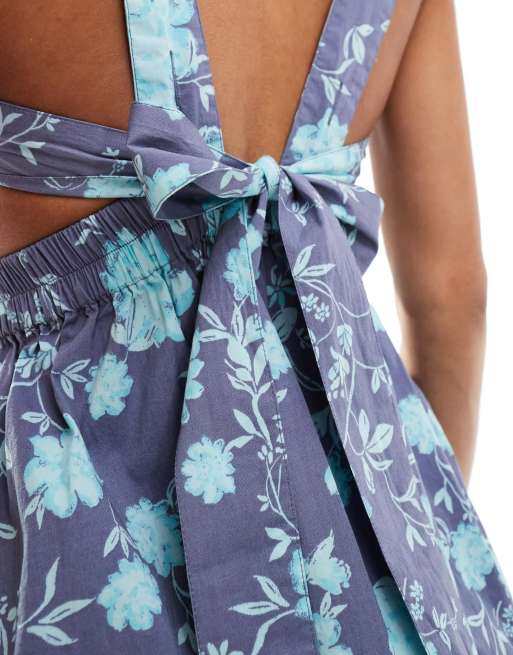 free people blue floral mini dress Free People Floral Printed Tank Mini Dress