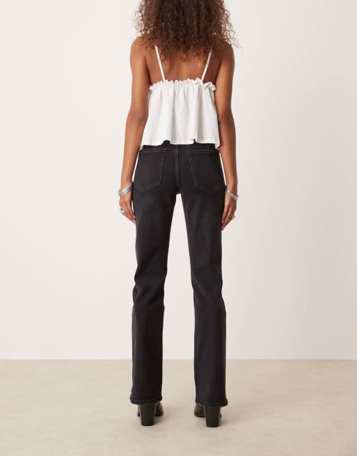 Free People Sabine relaxed straight leg belted jeans in washed black, 2 of 5