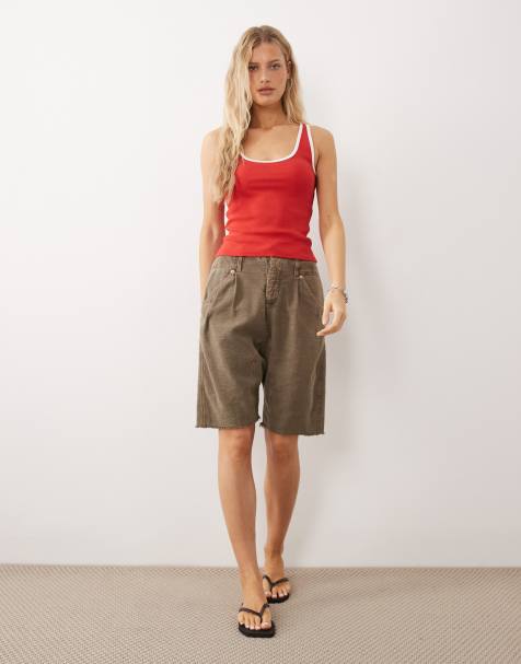Free People sage harem shorts in dusted cocoa - view 1