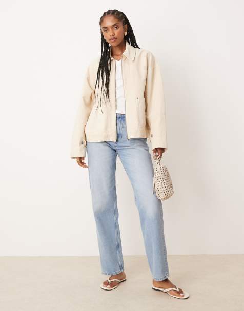 Free People sally canvas jacket in ivory - view 1