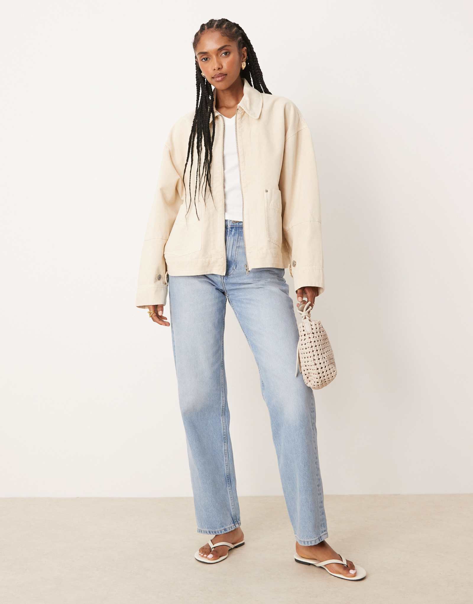 Холщовая куртка Free People sally цвета слоновой кости