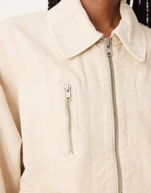 Free People sally canvas jacket in ivory, 4 of 4