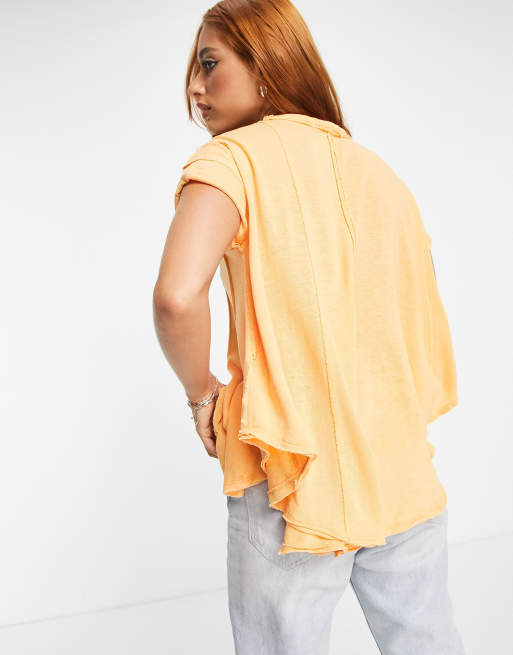 Free people yellow store shirt