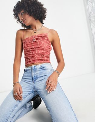 Free People Sand Dunes wavy cami in red