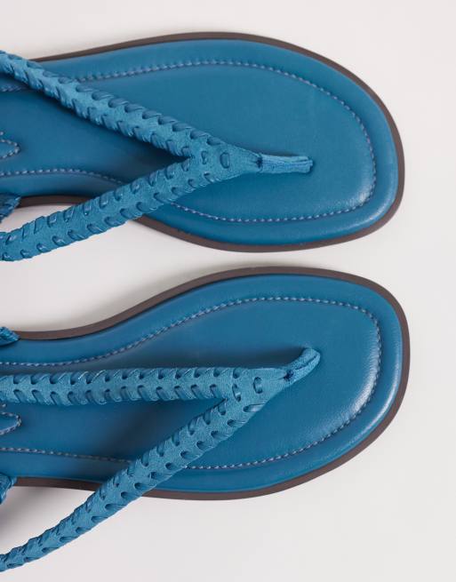 Free People - Sandali color smeraldo con impunture ondulate, 4 di 4