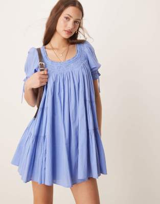 Free People Sandy Shores Babydoll Mini Dress