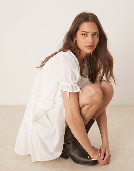 villanelle mini dress - ivory SENTIDO MINI DRESS IN IVORY TWILL – DE LA VALI OFFICIAL main image 0