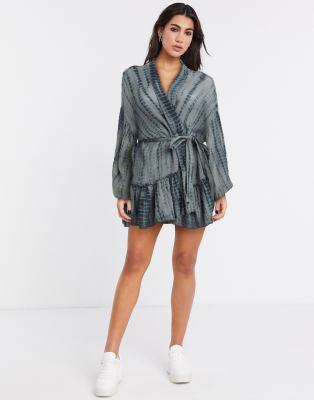 FREE PEOPLE SASHA TIE DYE KIMONO IN GREEN-MULTI F19J06206