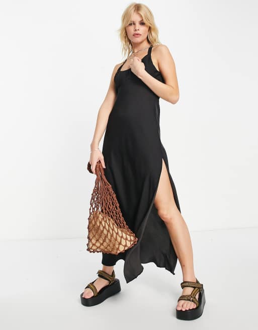 Free people clearance black maxi dress