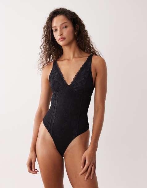 Free People Say You Love Me bodysuit in black - view 1