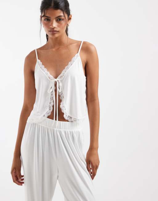 Free People Schlafanzug-Set für den Sommer in Weiß, 2 von 4