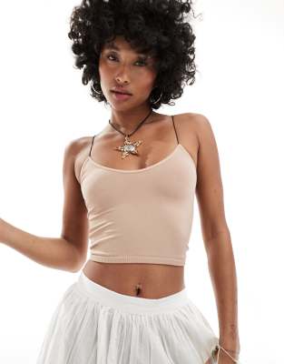 Free People Scoop Neck Crop Top in White