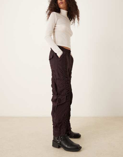 Free People Scorpio shirred pants in black coffee, 2 of 5