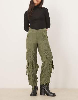 Free People Scorpio Shirred Pants In Green