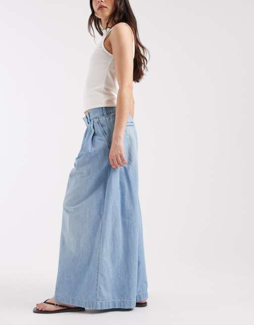 Free People Scout wide leg pants in california blue, 2 of 5