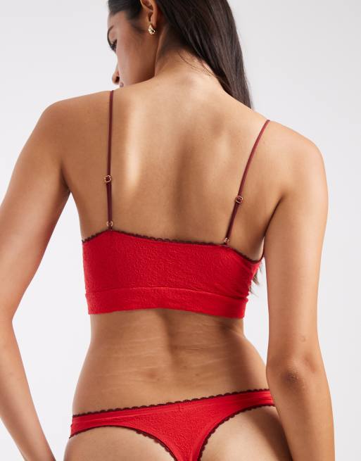 Free People seamless thong in red, 4 of 4