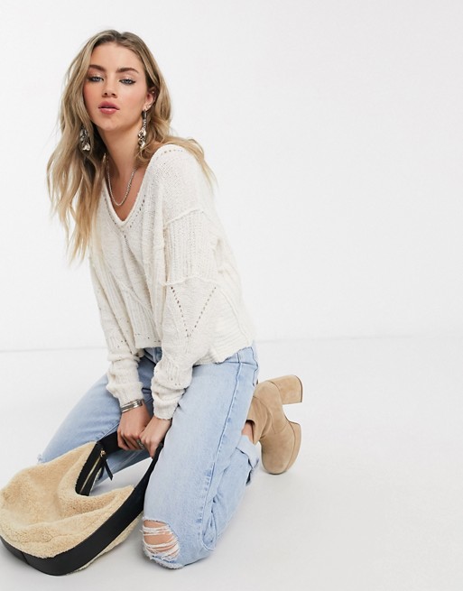 Free People seashell sweater in ivory
