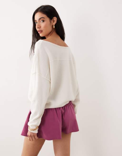 Free People see me sweater in white combo, 4 of 4