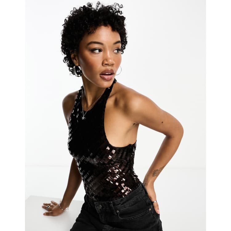 フリーピープル Free People James Sequin Tank レディース シャツ トップス Black Combo Sexy Sequin Top | Free People