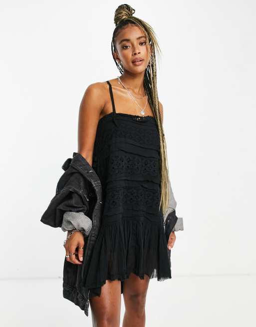 Free People Shailee slip dress in black