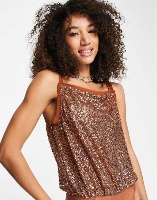 Free People – Shimmer & Shine – Pailletten-Body in Rosa, 3 von 4