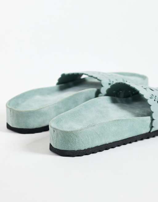 Free People shore cut out sandal in blue cutwork, 4 of 4