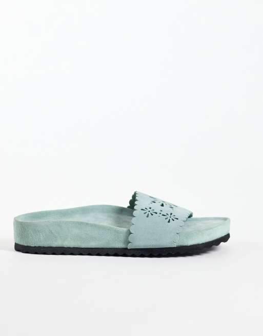 Free People shore cut out sandals in blue cutwork, 2 of 4