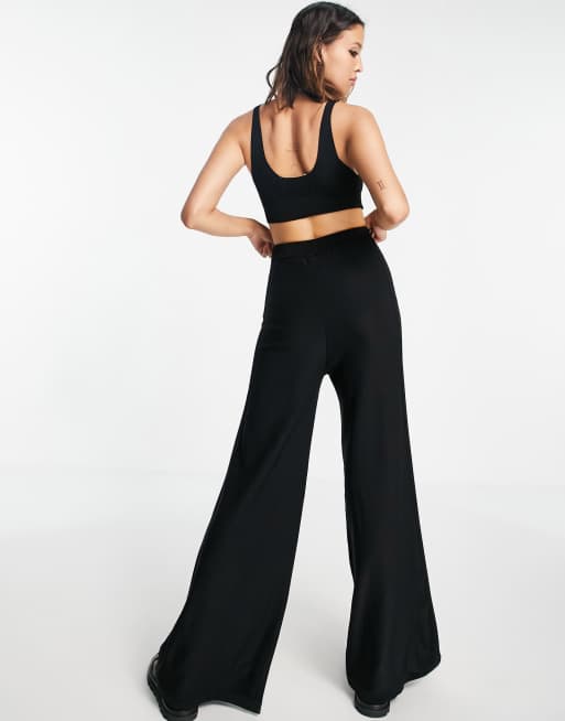 Free People Show Off jersey top and pants set in black, 4 of 4