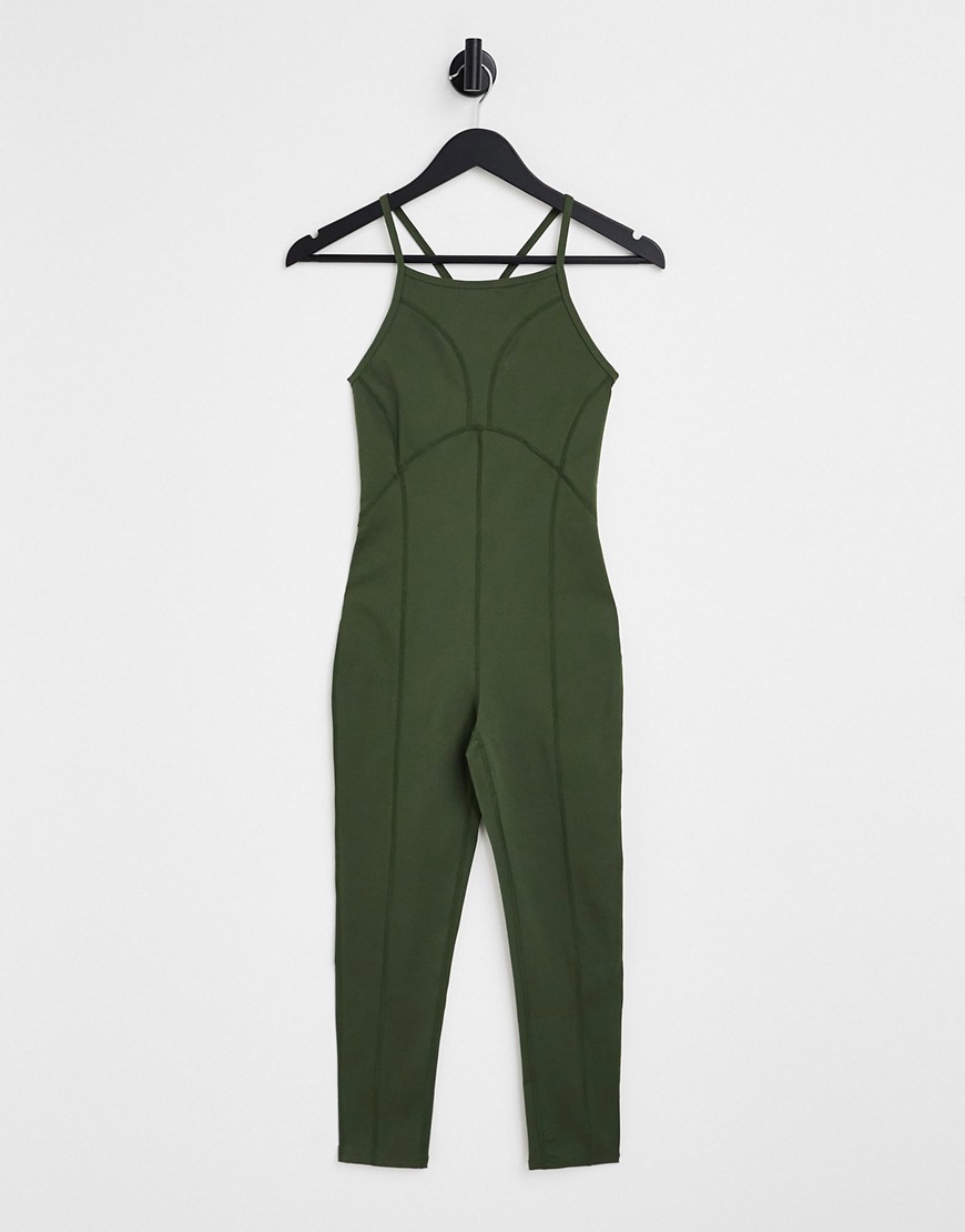 Free People Side To Side performance jumpsuit in green