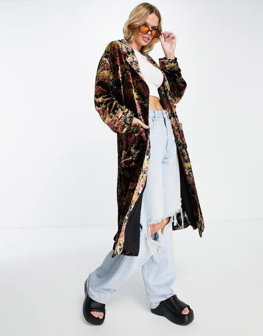 Free People - Simone - Manteau long en velours - Noir