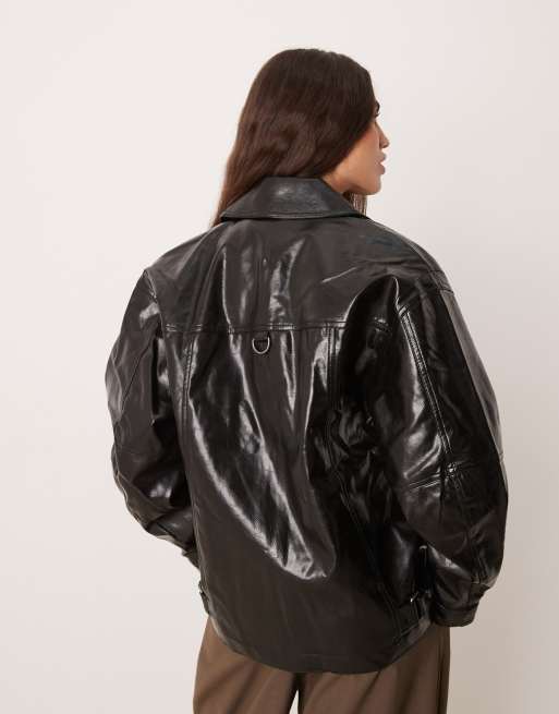 Free People sloane vegan jacket in black, 4 of 4