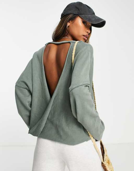 Free People slouchy sweater in pine green ASOS