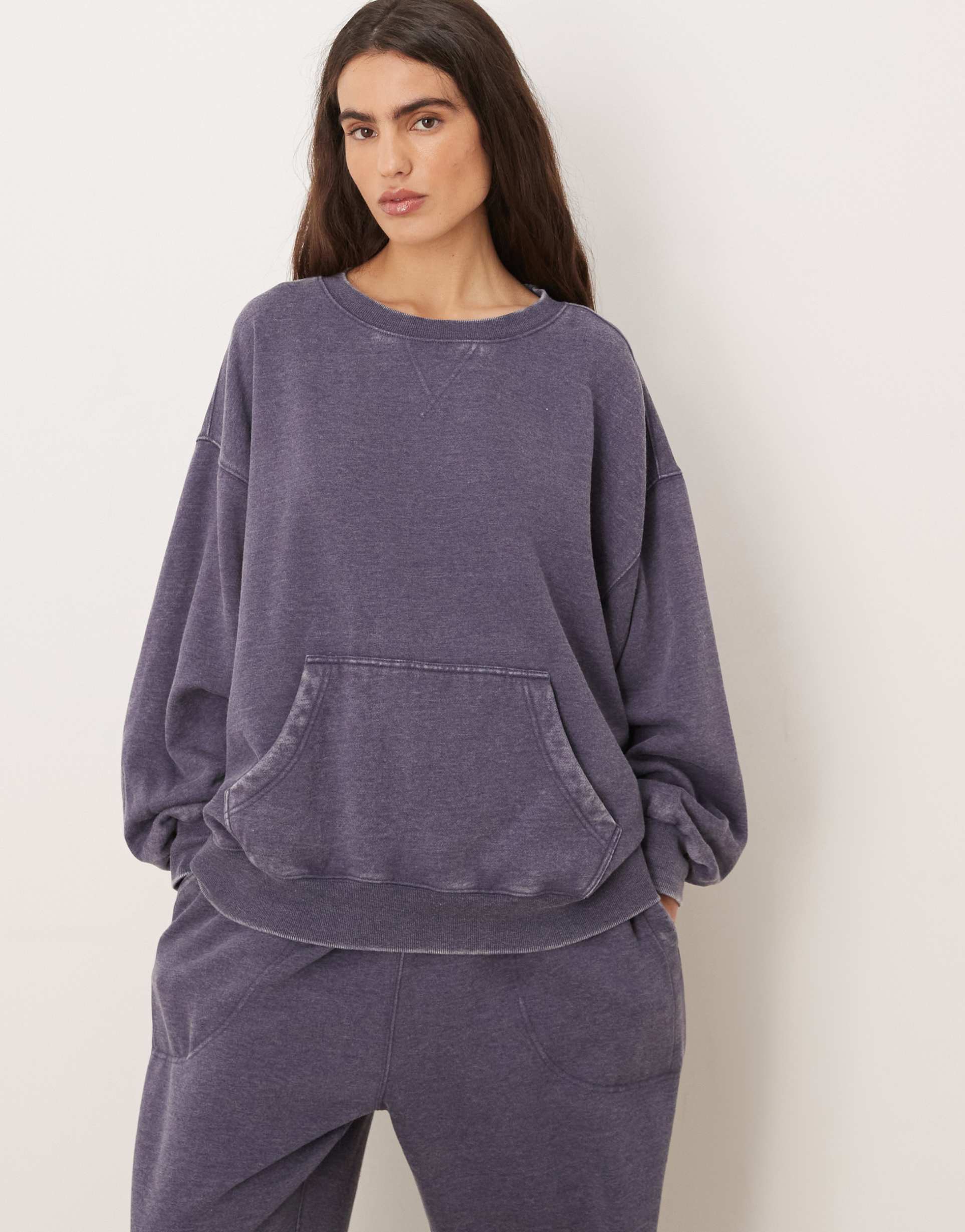 free people slow it down pull over sweatshirt in peacoat