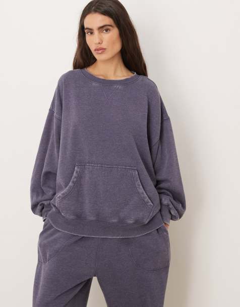 Free People - Slow It Down - Sweatshirt zonder sluiting in lichtpaars - view 1