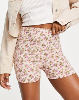 Free People smocked shorts in pink