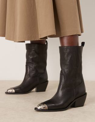  snake toe detail pull on cowboy boots 
