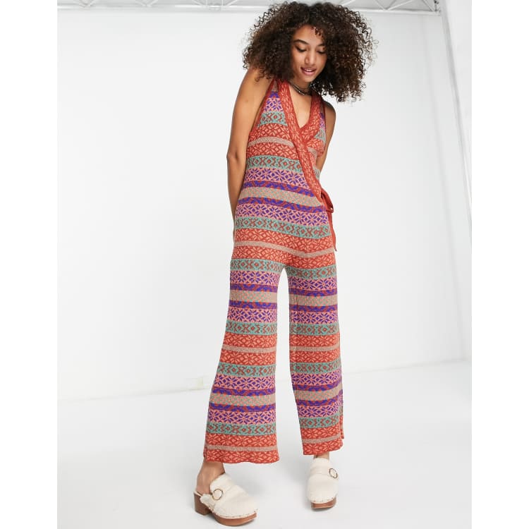 free people striped jumpsuit