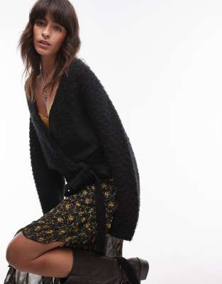 Shop Free People Soft Knit Wrap Sweater In Black