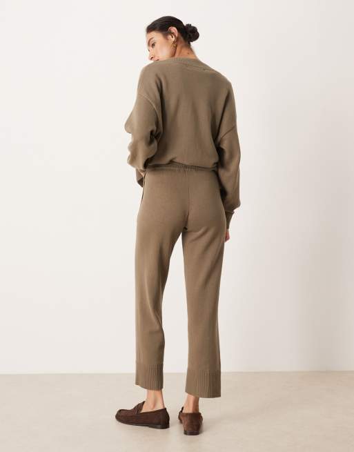 Free People solar cosy sweater set in green grey, 3 of 4