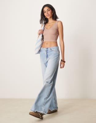 Free People Solid Ribbed Brami Cami Top In Neutral