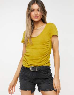 fitted yellow top