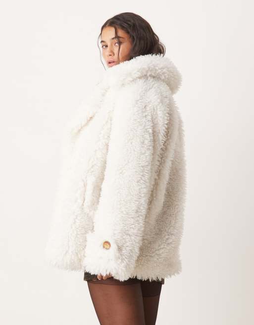 Free People Teddy Fleece outlet Coat White Large