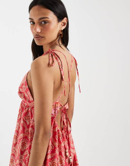 Free People Sorrento boho maxi dress in floral berry combo, 4 of 4