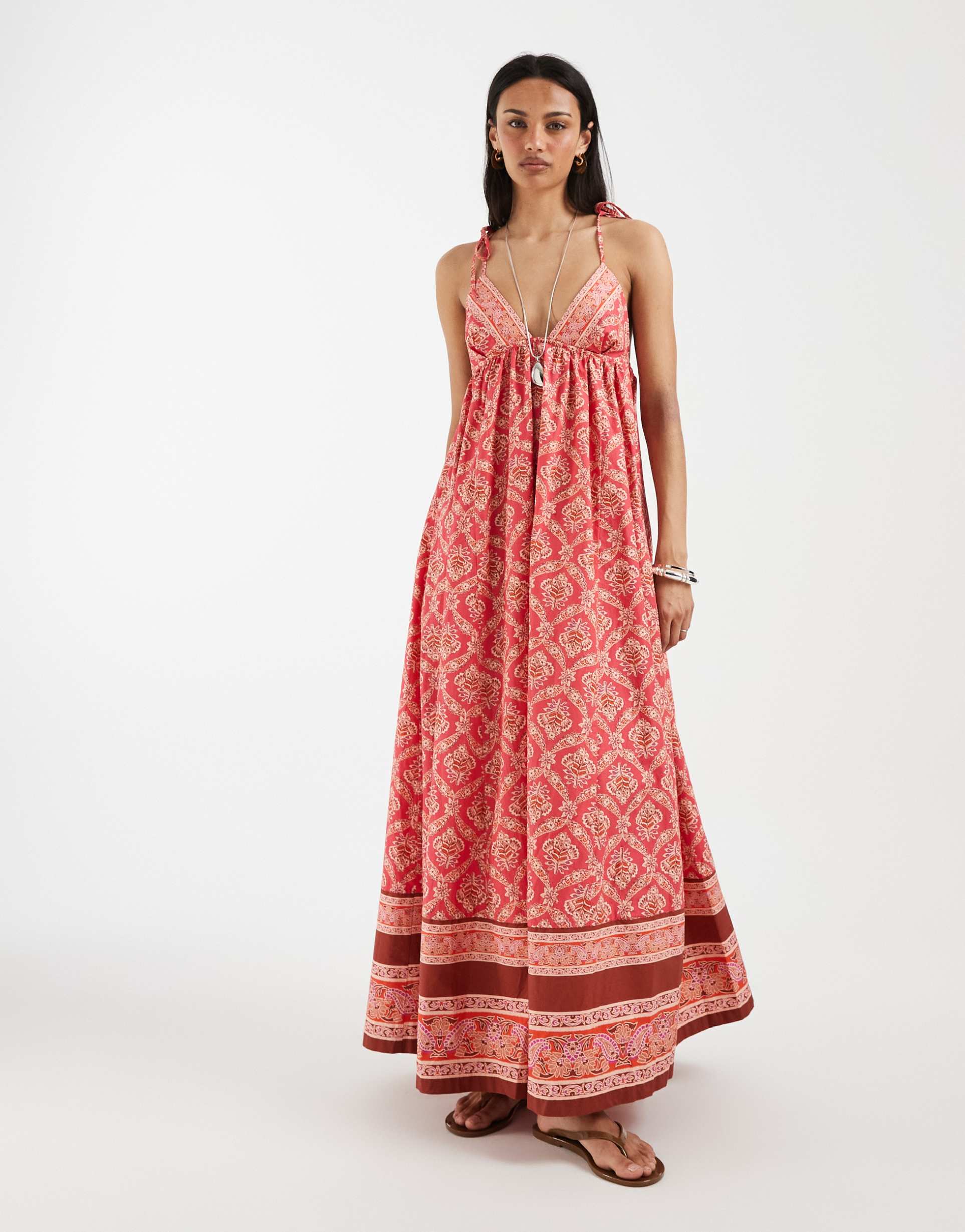 free people sorrento boho maxi dress in floral berry combo