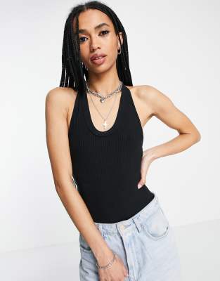 Free People - Speed Dial - Diepuitgesneden body met halternek in zwart