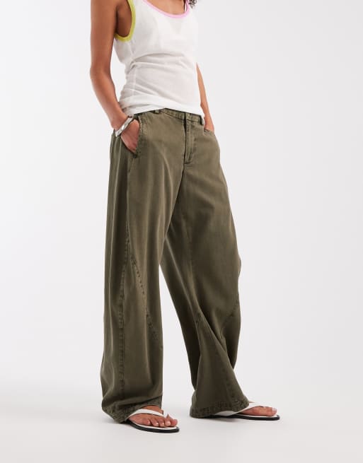 Free People Spolight washed pant in dusty olive, 2 of 5