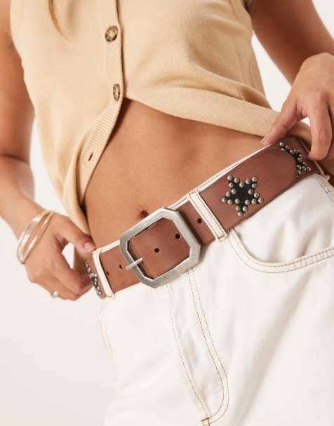 Free People starcrossed studded belt in midnight hour - view 1