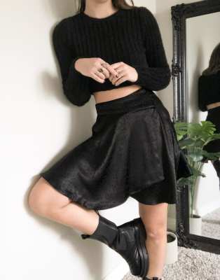 free people black mini skirt