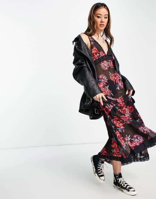 Black floral clearance free people dress